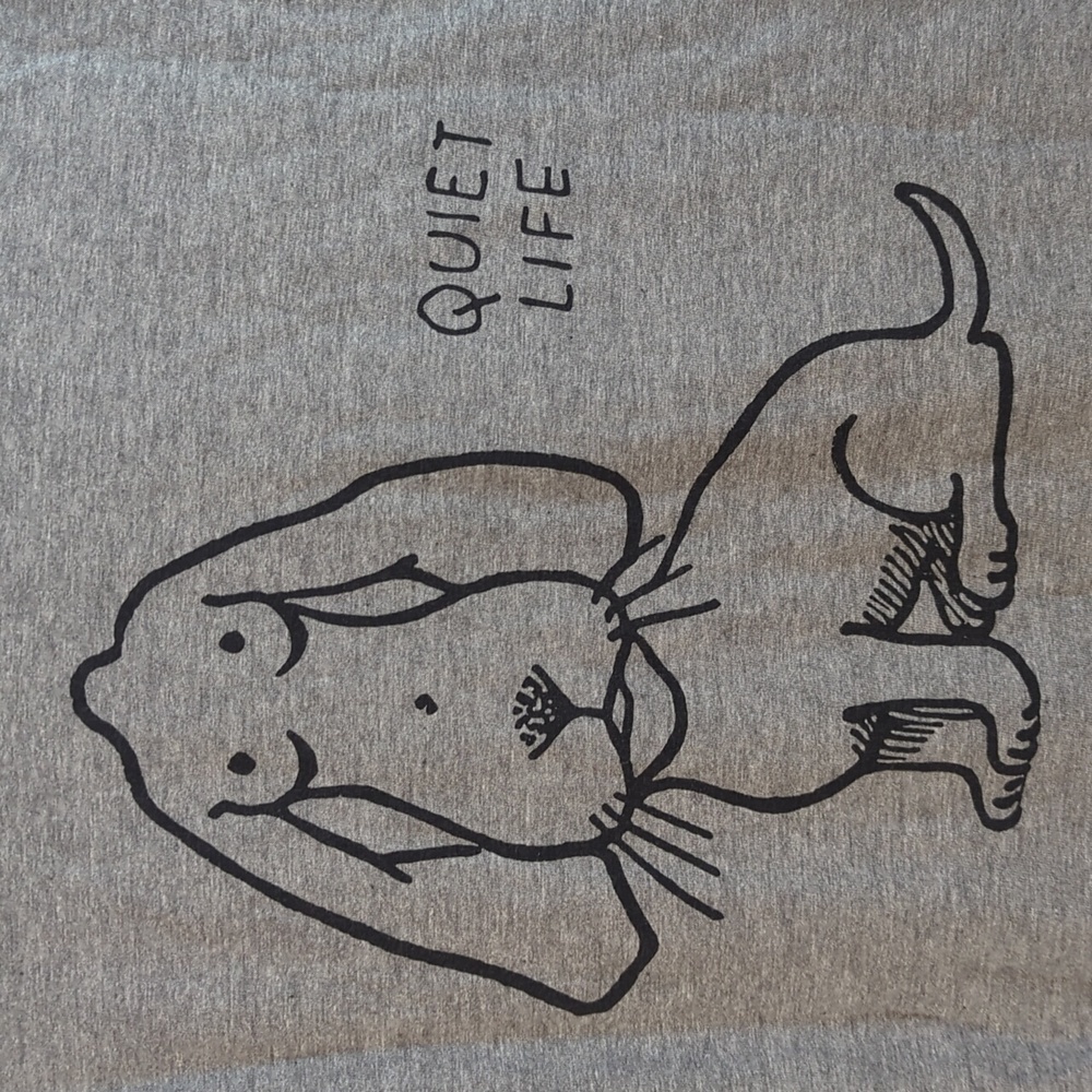 The‎ Quiet Life Grey Naked Lady Unisex Puppy Dog Inappropriate Novelty T-Shirt